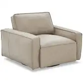 Dakota Swivel Accent Chair in Camel Brown Top Grain Leather